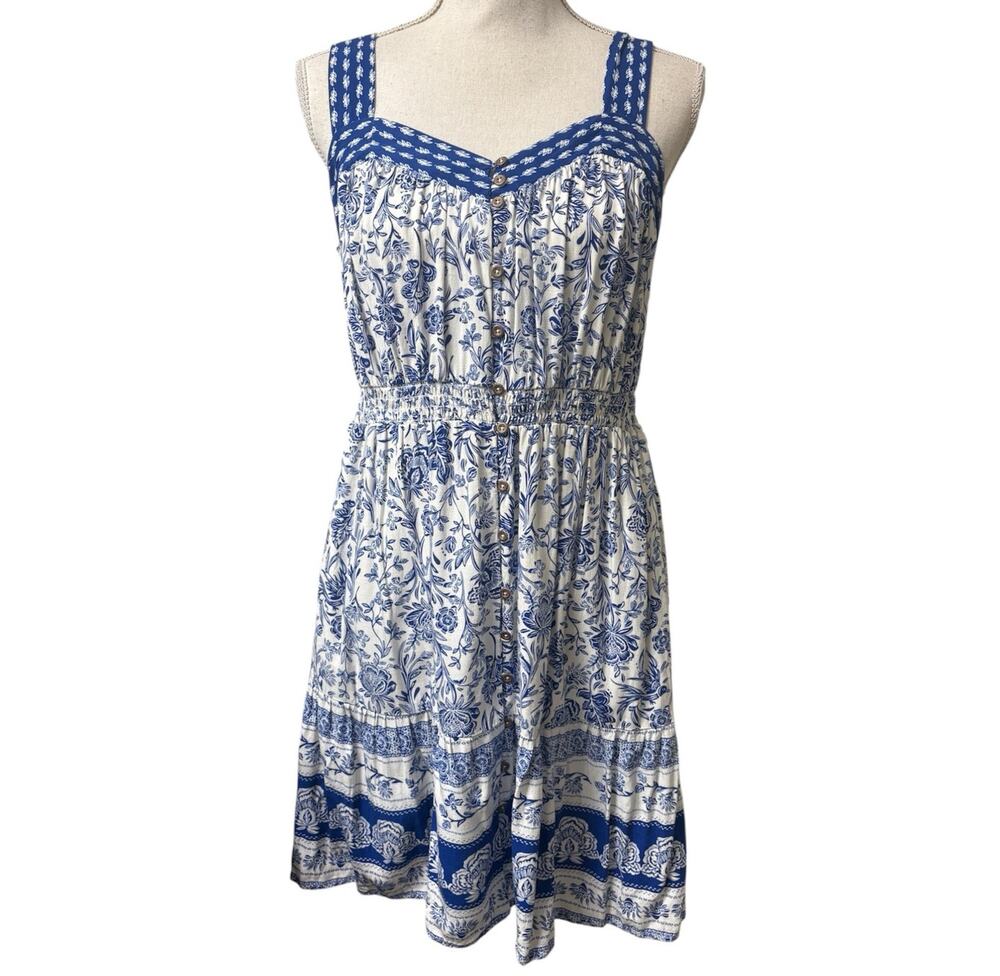 Knox Rose Blue White Spring Dress Medium